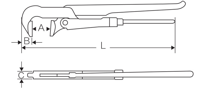 90°轻型鹰嘴管子钳 DP-S407 product parameter