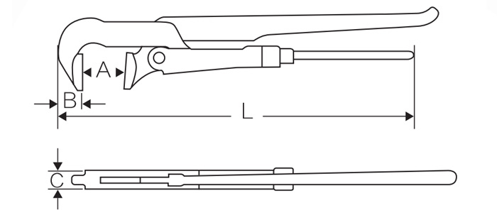 90°鹰嘴管子钳 DP-S406 product parameter