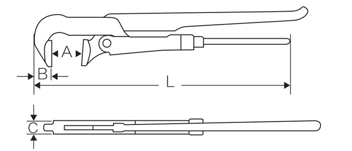 90°重型鹰嘴管子钳 DP-S408 product parameter